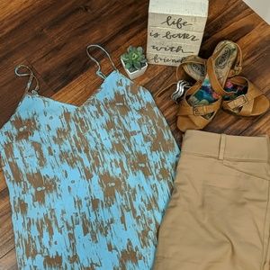 Blue and Brown Camisole Top